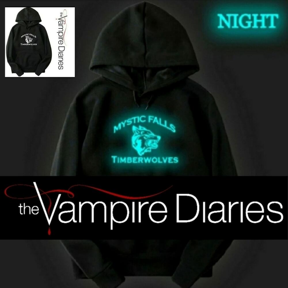 NWT Medium Glow-In-The-Dark TVD The Vampire Diaries Hoodie
